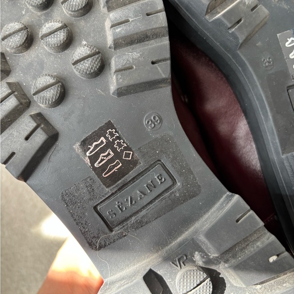 Sezane Albane Style Burgundy Leather Platform Loafers Chunky Lug Sole US 8.5 - Picture 9 of 10